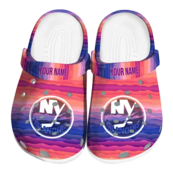 personalized new york islanders wavy stripes clogs best selling