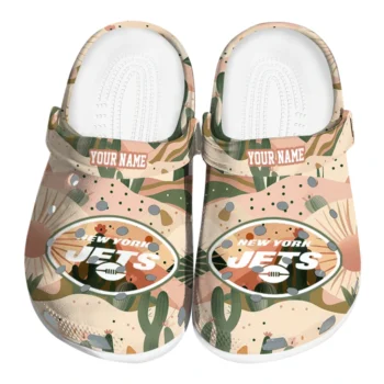 personalized new york jets desert cactus pattern clogs best selling