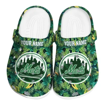 personalized new york mets tropical leaves clogs best selling