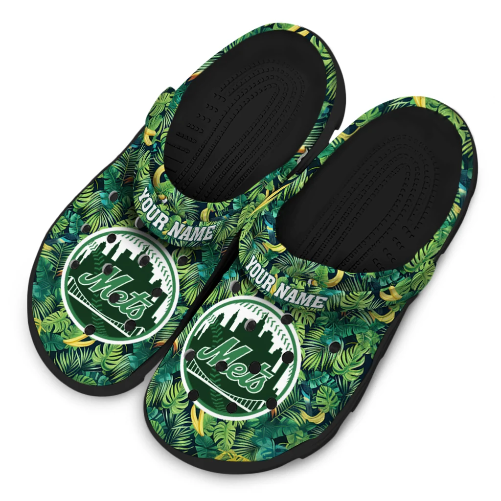 personalized new york mets tropical leaves clogs latest model personalized new york mets tropical leaves clogs latest model