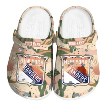 personalized new york rangers desert cactus pattern clogs best selling