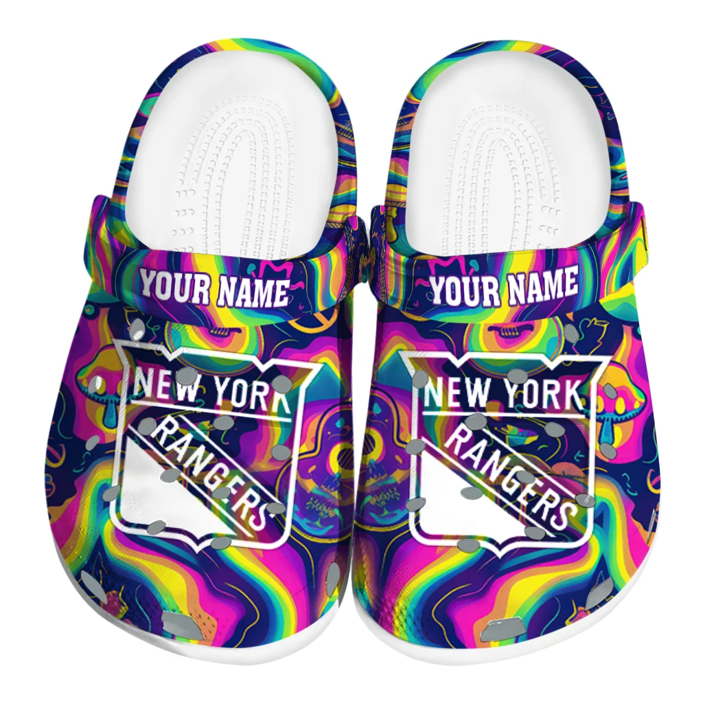 personalized new york rangers swirling mushrooms clogs best selling personalized new york rangers swirling mushrooms clogs best selling