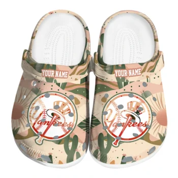 personalized new york yankees desert cactus pattern clogs best selling