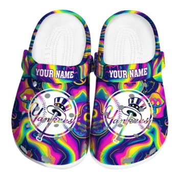personalized new york yankees swirling mushrooms clogs best selling