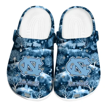 personalized north carolina tar heels snowy hills clogs best selling