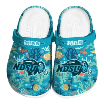 personalized north dakota state bison tropical fish ocean clogs best selling