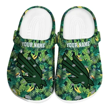 personalized north texas mean green tropical leaves clogs best selling