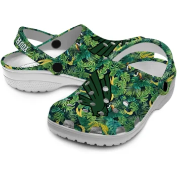 personalized north texas mean green tropical leaves clogs high quality