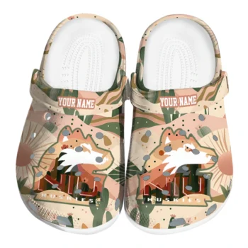 personalized northern illinois huskies desert cactus pattern clogs best selling