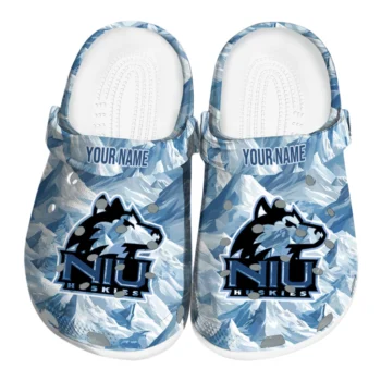 personalized northern illinois huskies mountain artwork clogs best selling