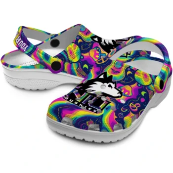 personalized northern illinois huskies swirling mushrooms clogs high quality