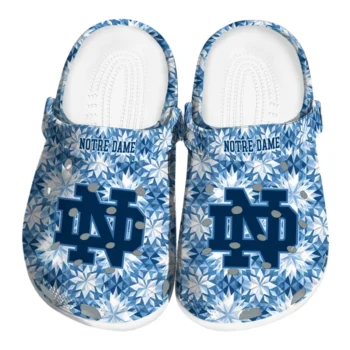 personalized notre dame fighting irish snowflake mosaic clogs best selling