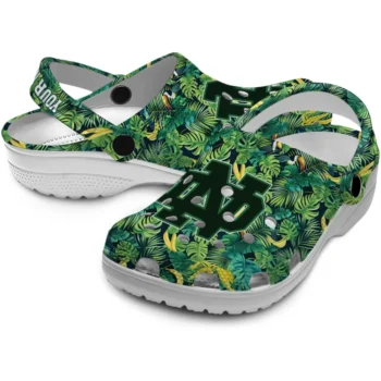 personalized notre dame fighting irish tropical leaves clogs high quality