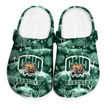 personalized ohio bobcats snowy hills clogs best selling