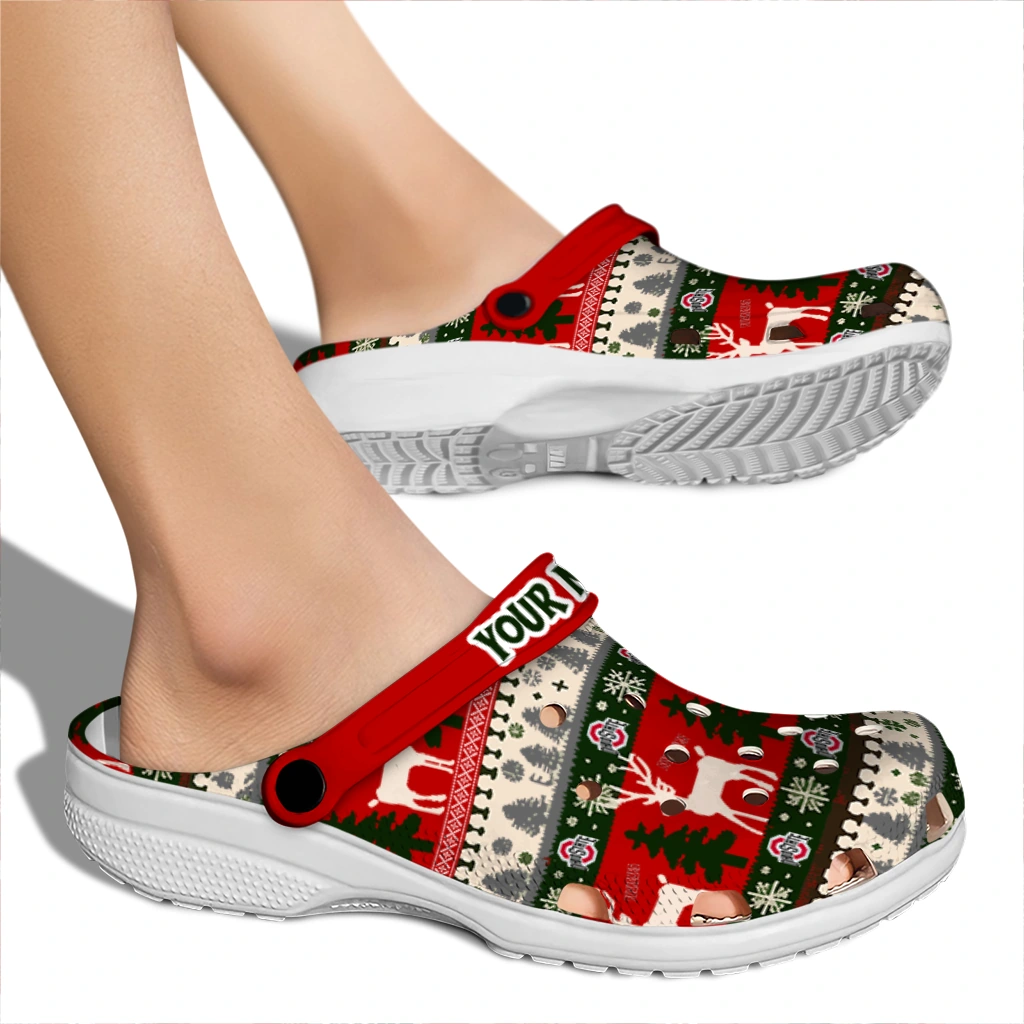 personalized ohio state buckeyes christmas motif clogs fashion forward personalized ohio state buckeyes christmas motif clogs fashion forward