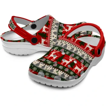 personalized ohio state buckeyes christmas motif clogs high quality