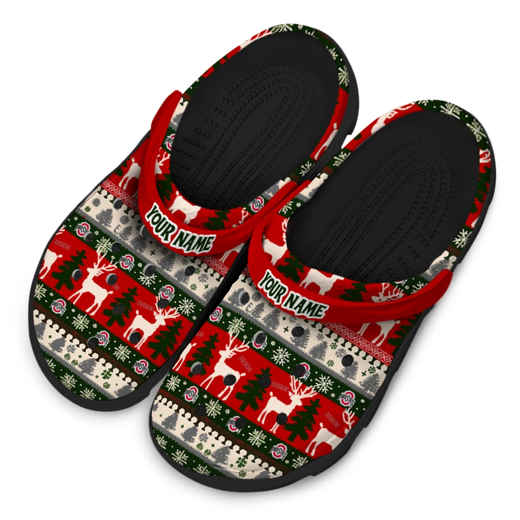 personalized ohio state buckeyes christmas motif clogs latest model personalized ohio state buckeyes christmas motif clogs latest model