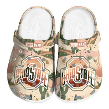 personalized ohio state buckeyes desert cactus pattern clogs best selling
