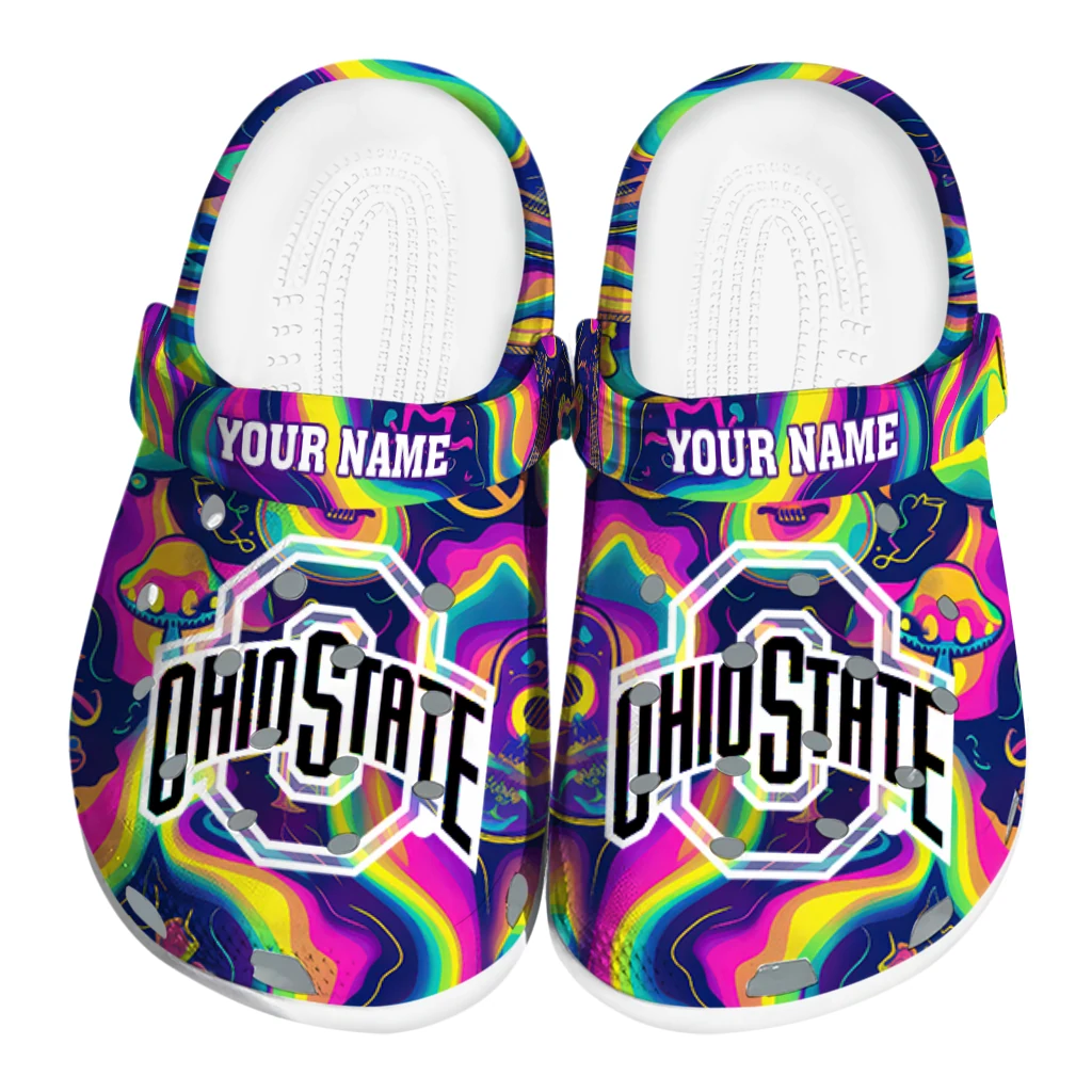 personalized ohio state buckeyes swirling mushrooms clogs best selling personalized ohio state buckeyes swirling mushrooms clogs best selling