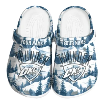 personalized oklahoma city thunder snowy mountains clogs best selling
