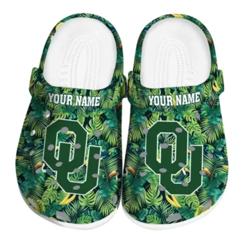 personalized oklahoma sooners tropical leaves clogs best selling
