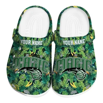 personalized orlando magic tropical leaves clogs best selling