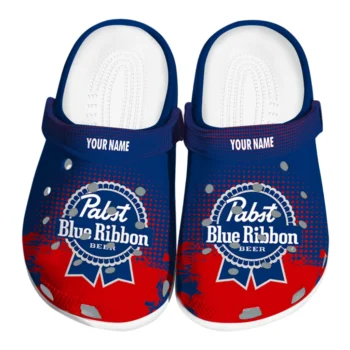 personalized pabst blue ribbon blend blue red clogs best selling hey clogs