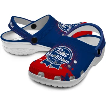 personalized pabst blue ribbon blend blue red clogs high quality hey clogs