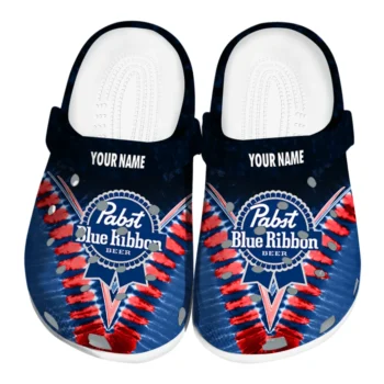 personalized pabst blue ribbon blue red clogs best selling hey clogs
