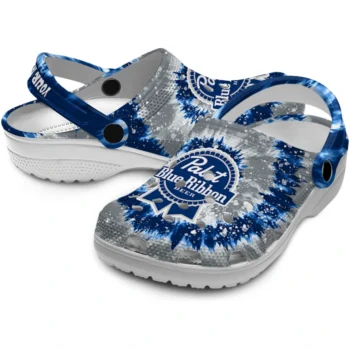 personalized pabst blue ribbon centerpiece blue gray clogs high quality hey clogs