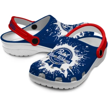 personalized pabst blue ribbon strokes blue white clogs high quality hey clogs