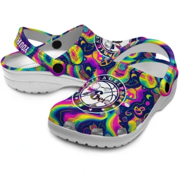 personalized philadelphia 76ers swirling mushrooms clogs high quality
