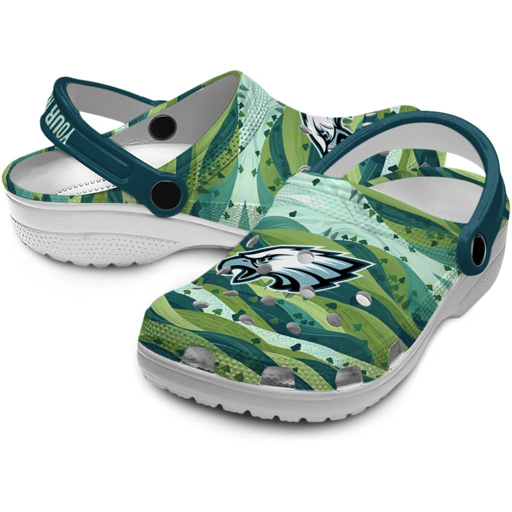 personalized philadelphia eagles hills illustration clogs high quality personalized philadelphia eagles hills illustration clogs high quality