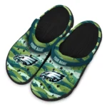 personalized philadelphia eagles hills illustration clogs best selling