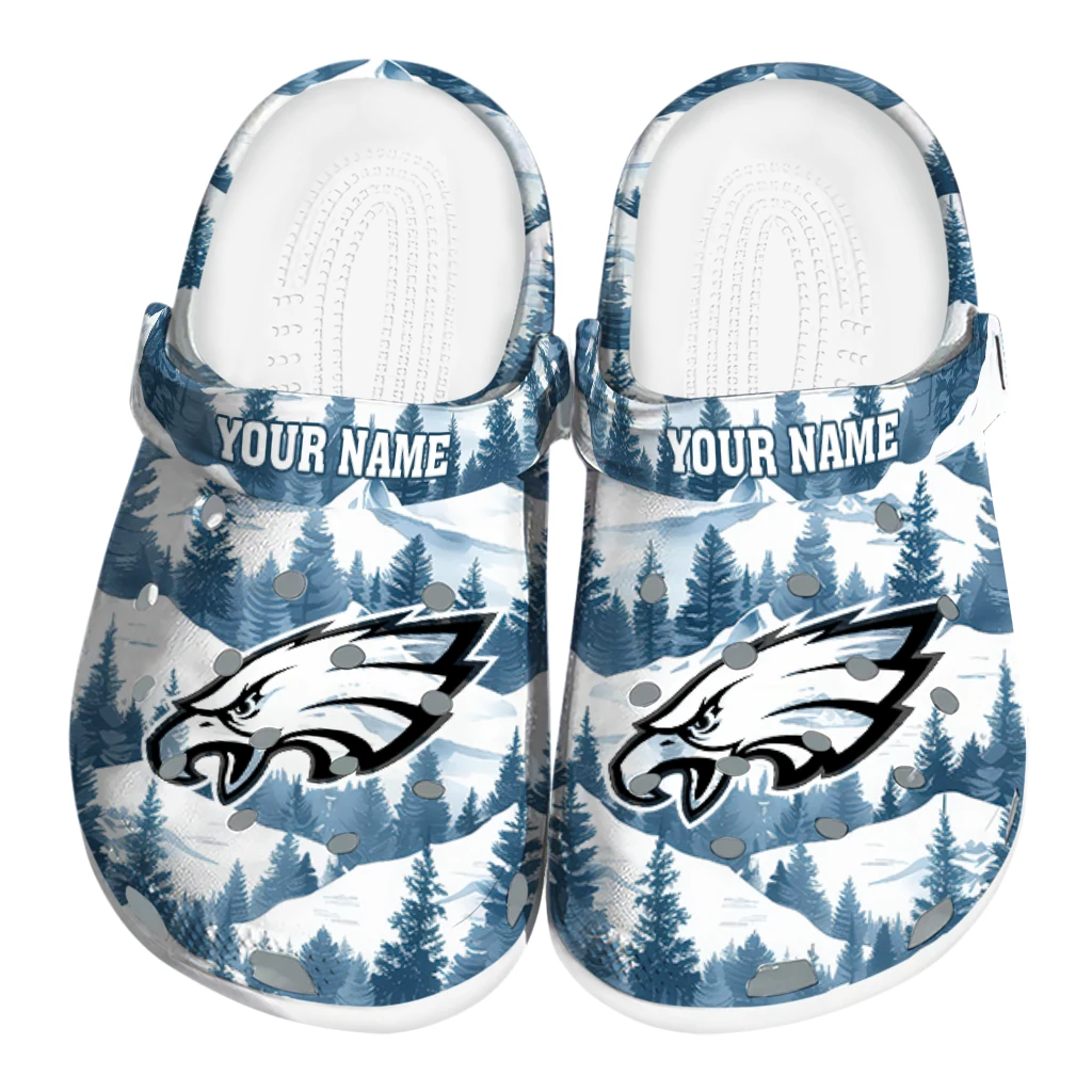 personalized philadelphia eagles snowy mountains clogs best selling personalized philadelphia eagles snowy mountains clogs best selling
