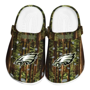 personalized philadelphia eagles woods forest designs clogs best selling