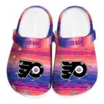 personalized philadelphia flyers wavy stripes clogs best selling