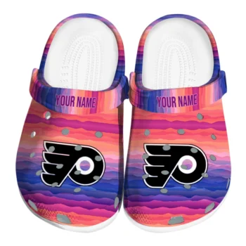 personalized philadelphia flyers wavy stripes clogs best selling
