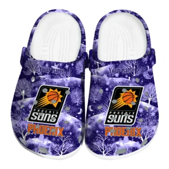 personalized phoenix suns snowy hills clogs best selling