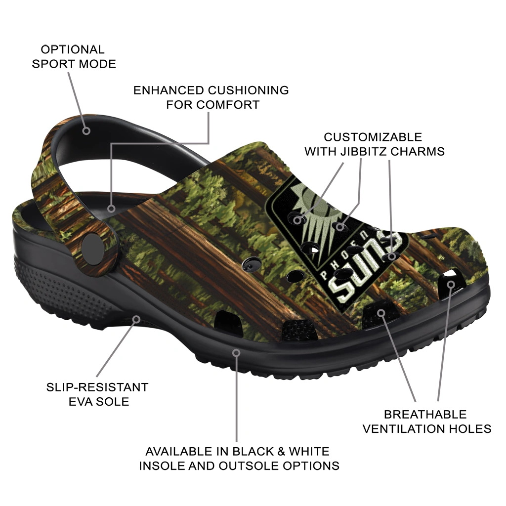 personalized phoenix suns woods forest designs clogs new arrival personalized phoenix suns woods forest designs clogs new arrival