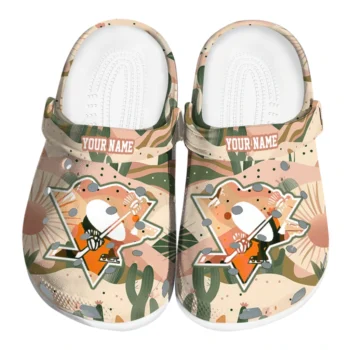personalized pittsburgh penguins desert cactus pattern clogs best selling