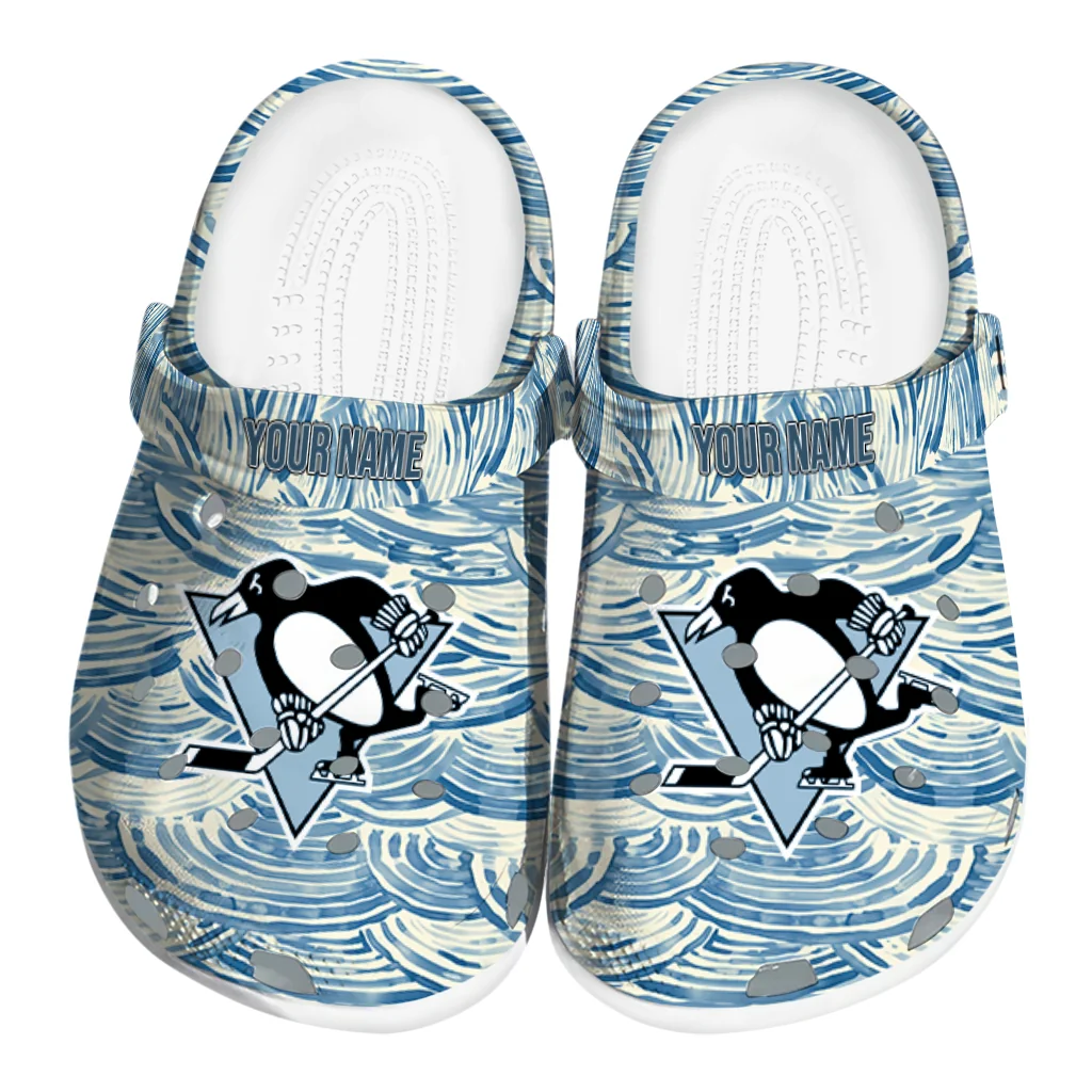 personalized pittsburgh penguins sea swirls clogs best selling personalized pittsburgh penguins sea swirls clogs best selling