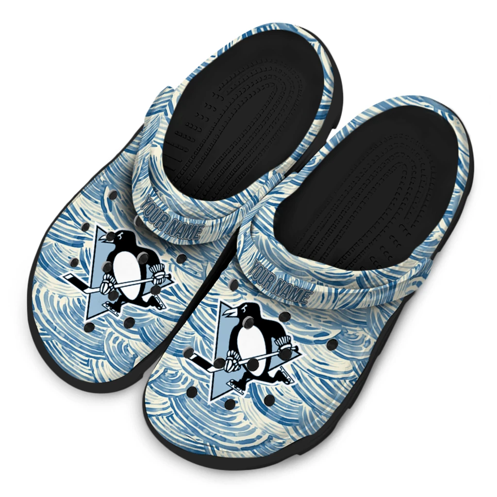 personalized pittsburgh penguins sea swirls clogs latest model personalized pittsburgh penguins sea swirls clogs latest model