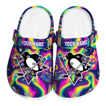 personalized pittsburgh penguins swirling mushrooms clogs best selling