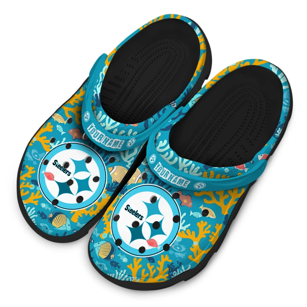 personalized pittsburgh steelers tropical fish ocean clogs latest model personalized pittsburgh steelers tropical fish ocean clogs latest model