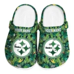 personalized pittsburgh steelers tropical leaves clogs best selling