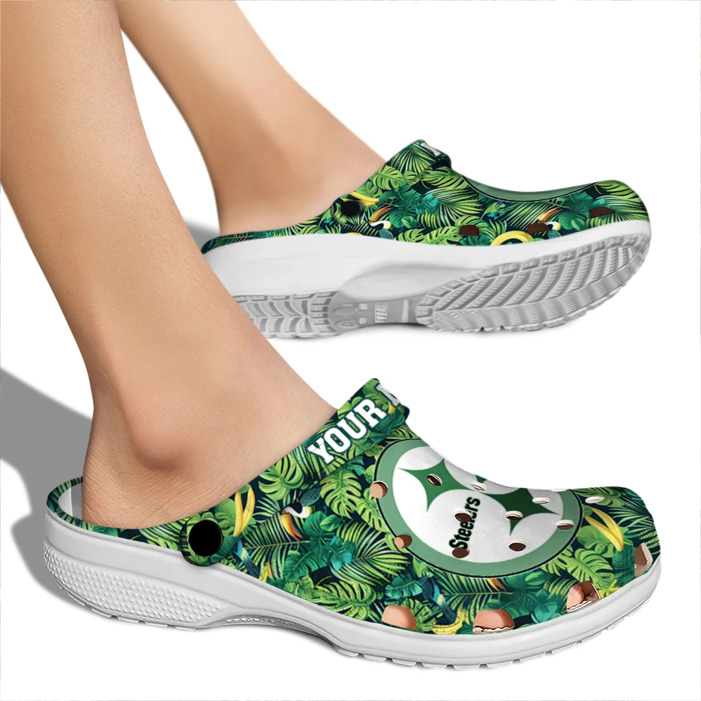 personalized pittsburgh steelers tropical leaves clogs fashion forward personalized pittsburgh steelers tropical leaves clogs fashion forward
