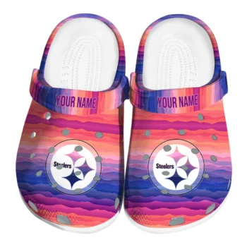 personalized pittsburgh steelers wavy stripes clogs best selling