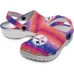 personalized pittsburgh steelers wavy stripes clogs best selling