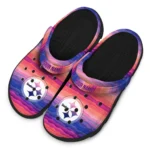 personalized pittsburgh steelers wavy stripes clogs best selling